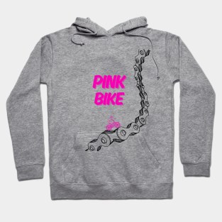 Pink Bike on Chain Trail Hoodie